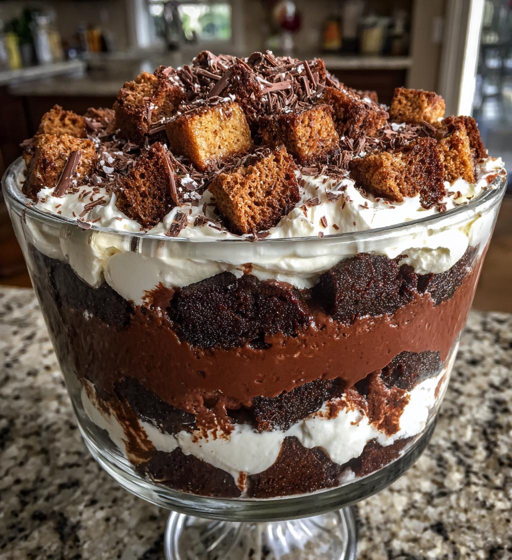 chocolate brownie trifle - detail 1