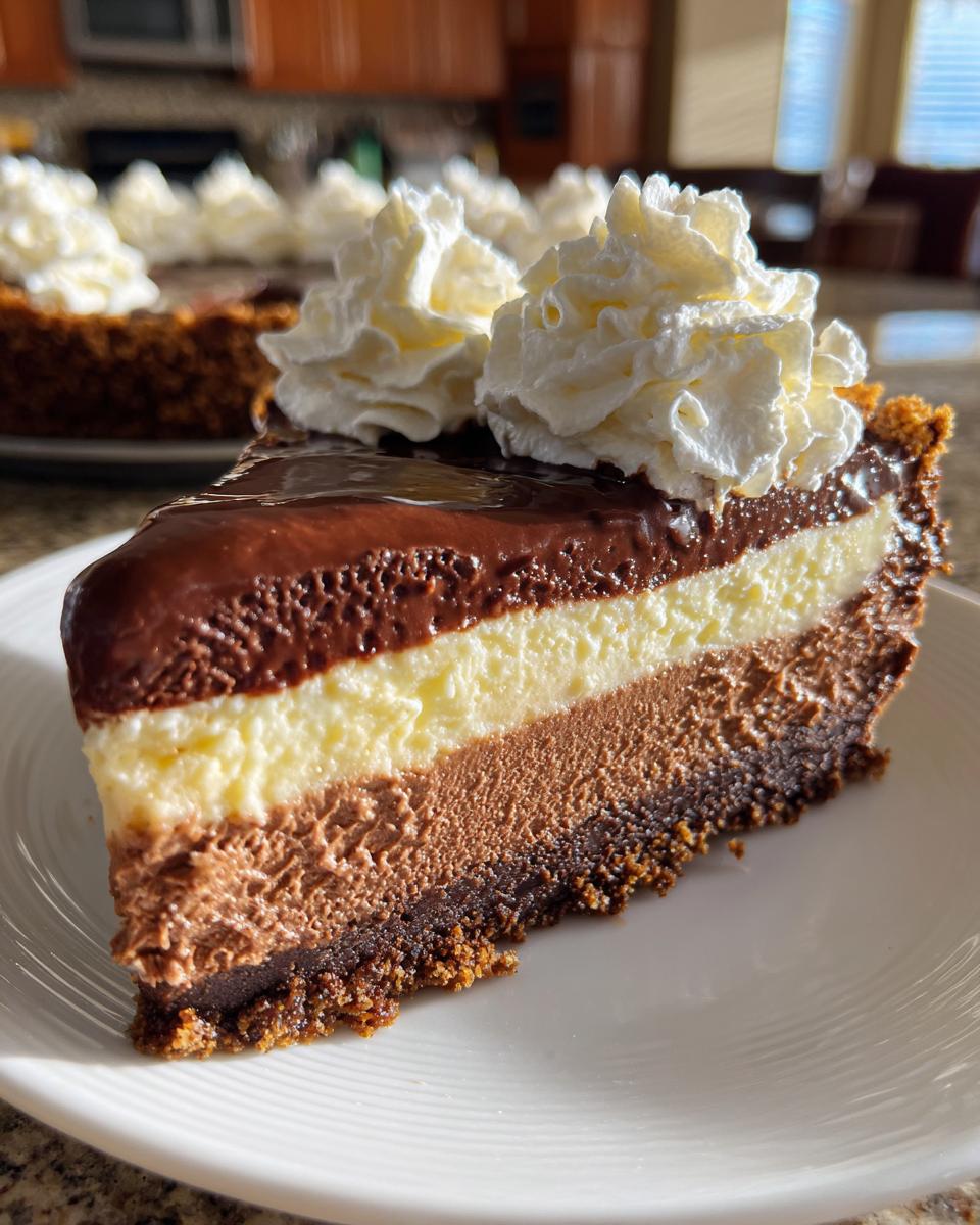 chocolate cheesecake pie - detail 1