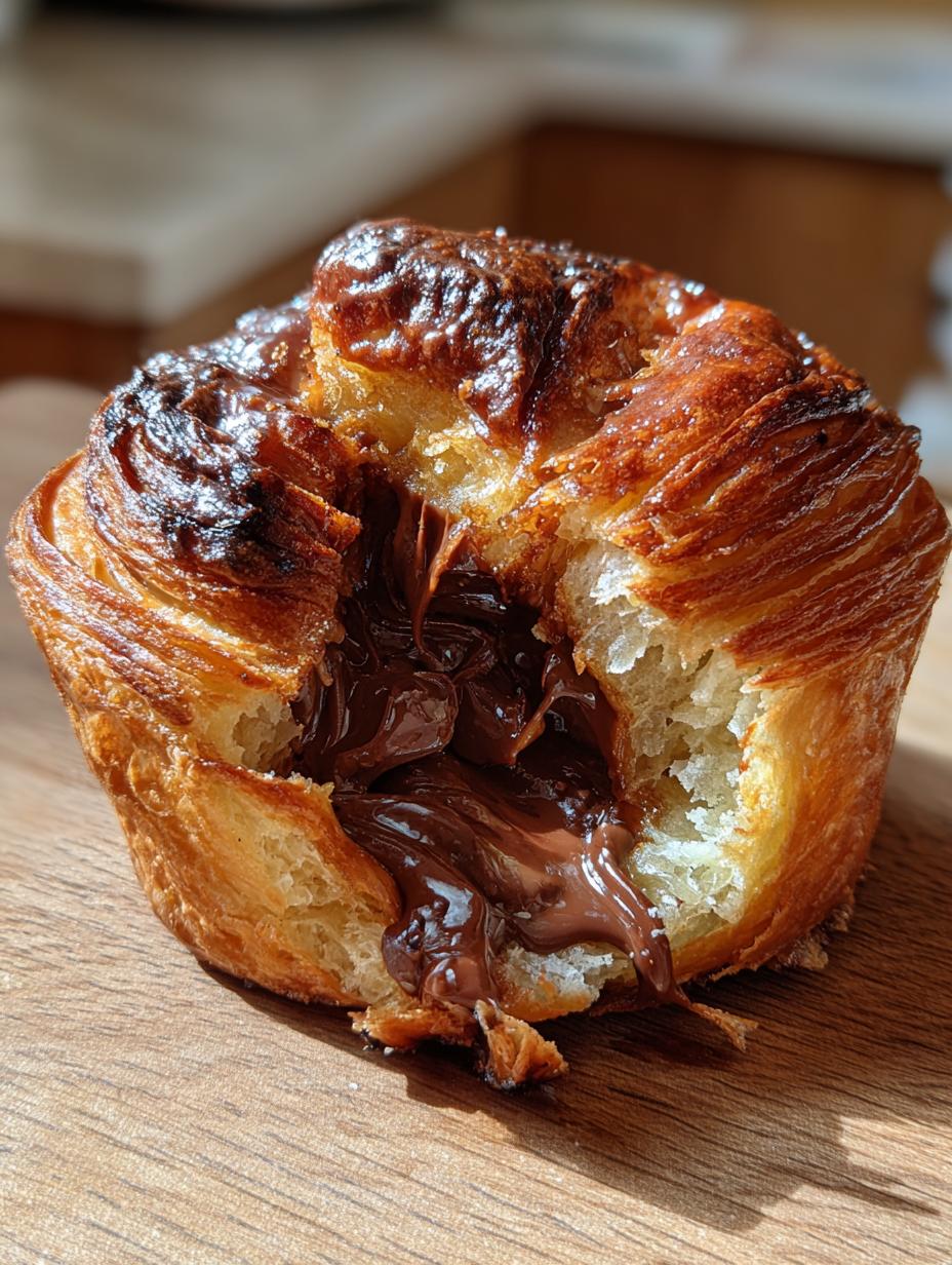 chocolate filled cruffins - detail 1