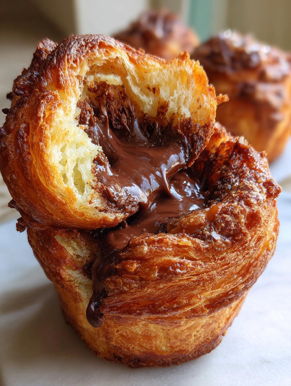chocolate filled cruffins