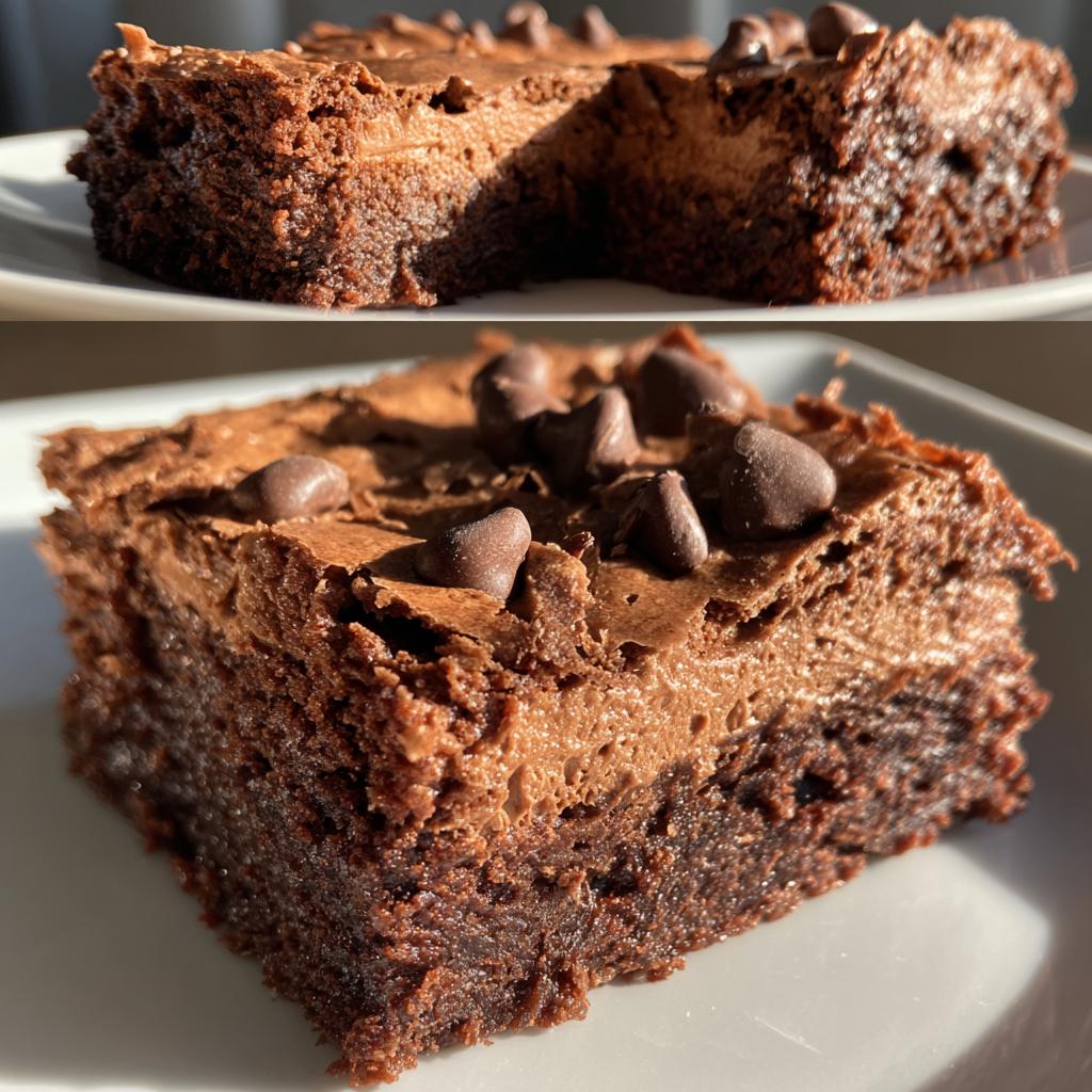 chocolate mousse brownies - detail 1