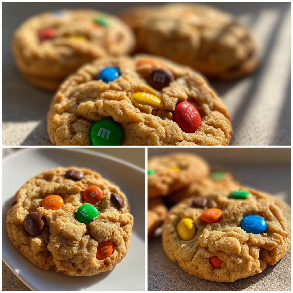 chunky peanut butter cookies with m&m's - detail 1