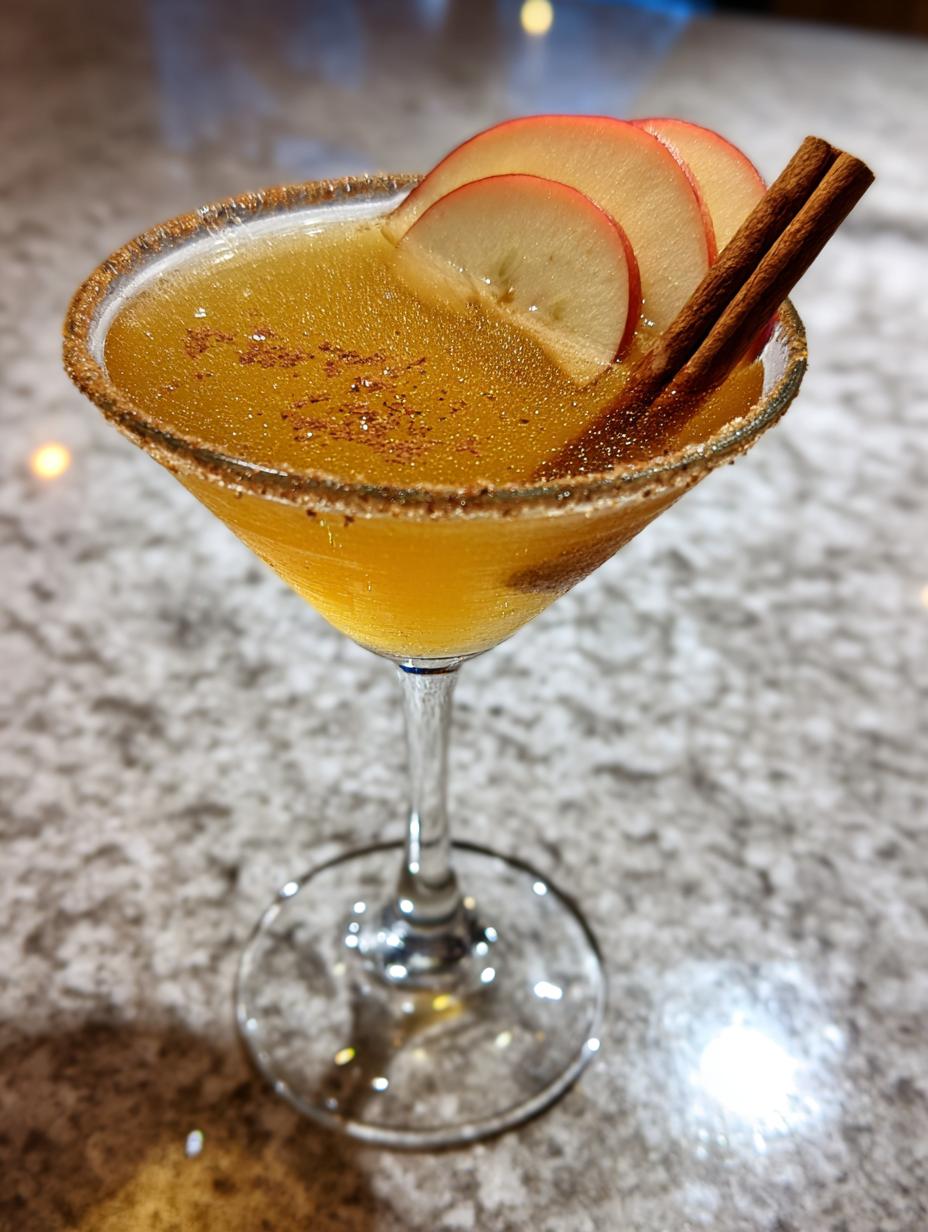 cinnamon apple martini cocktail recipe - detail 1