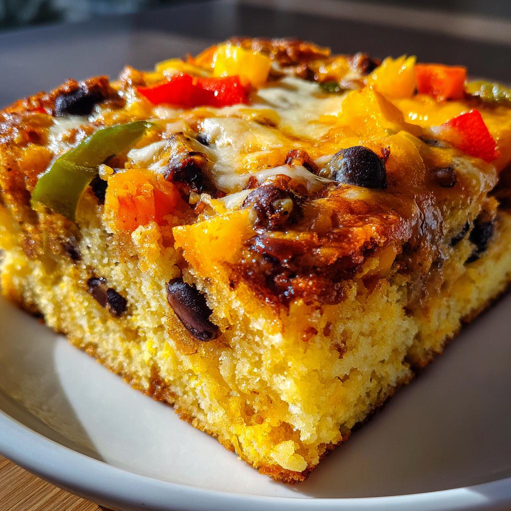 cowboy cornbread casserole with black beans - detail 1