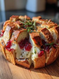 cranberry brie sourdough pull apart bread