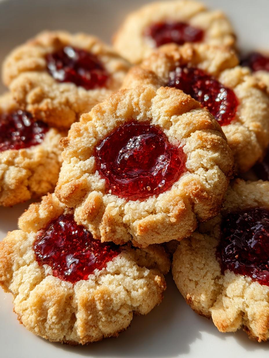 cream cheese raspberry thumbprint cookies - detail 1