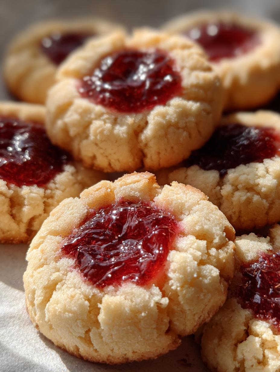 cream cheese raspberry thumbprint cookies