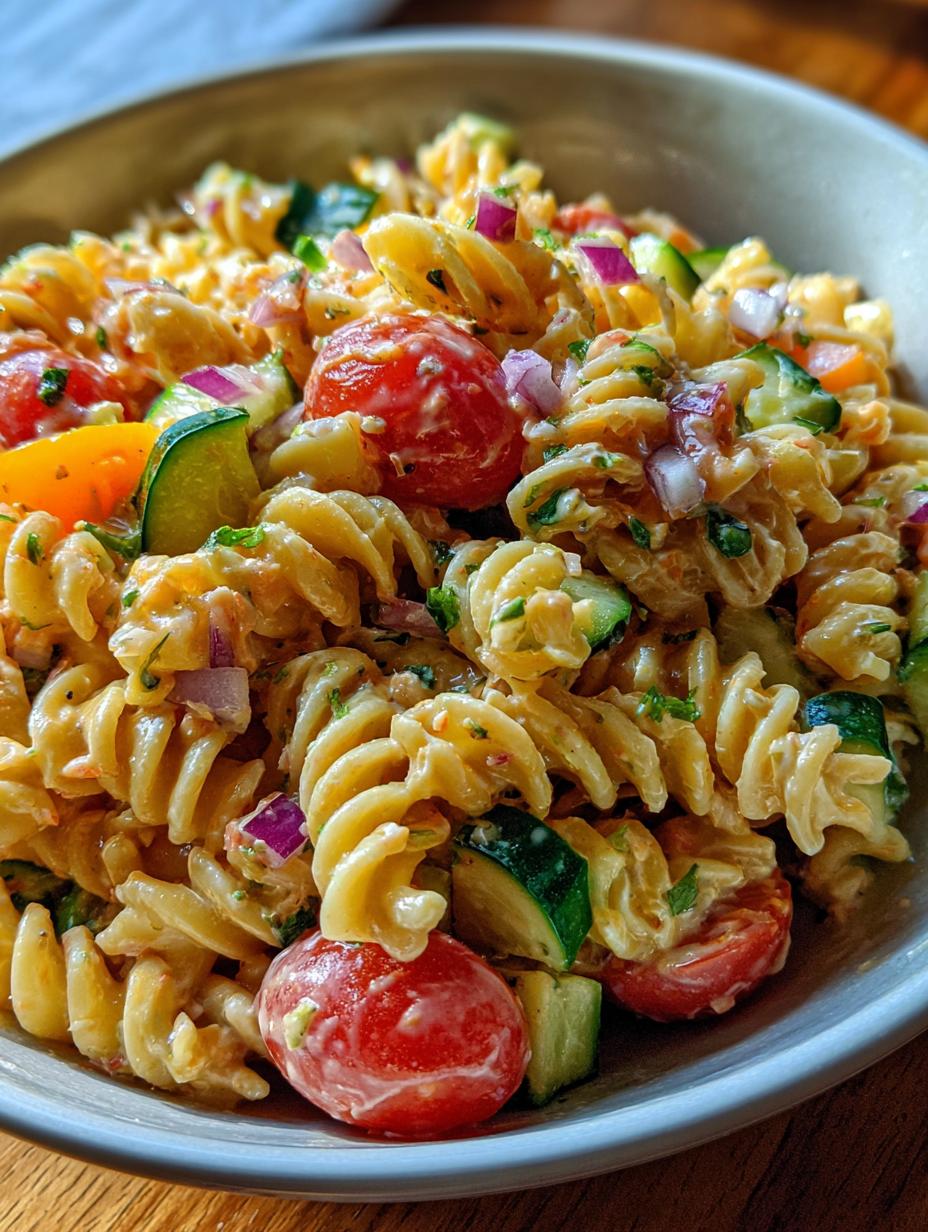 creamy pasta salad - detail 1