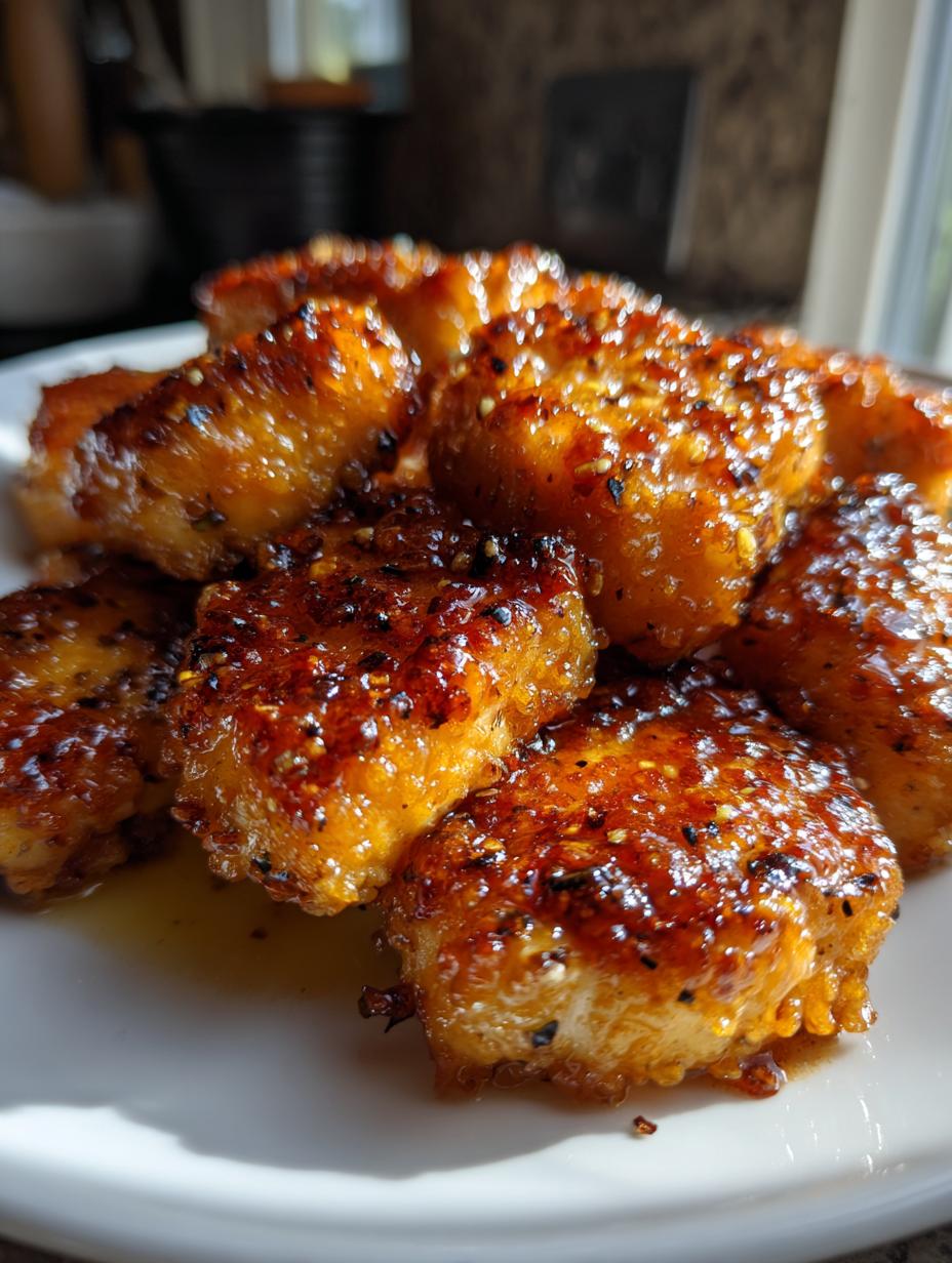 crispy honey garlic salmon bites - detail 1
