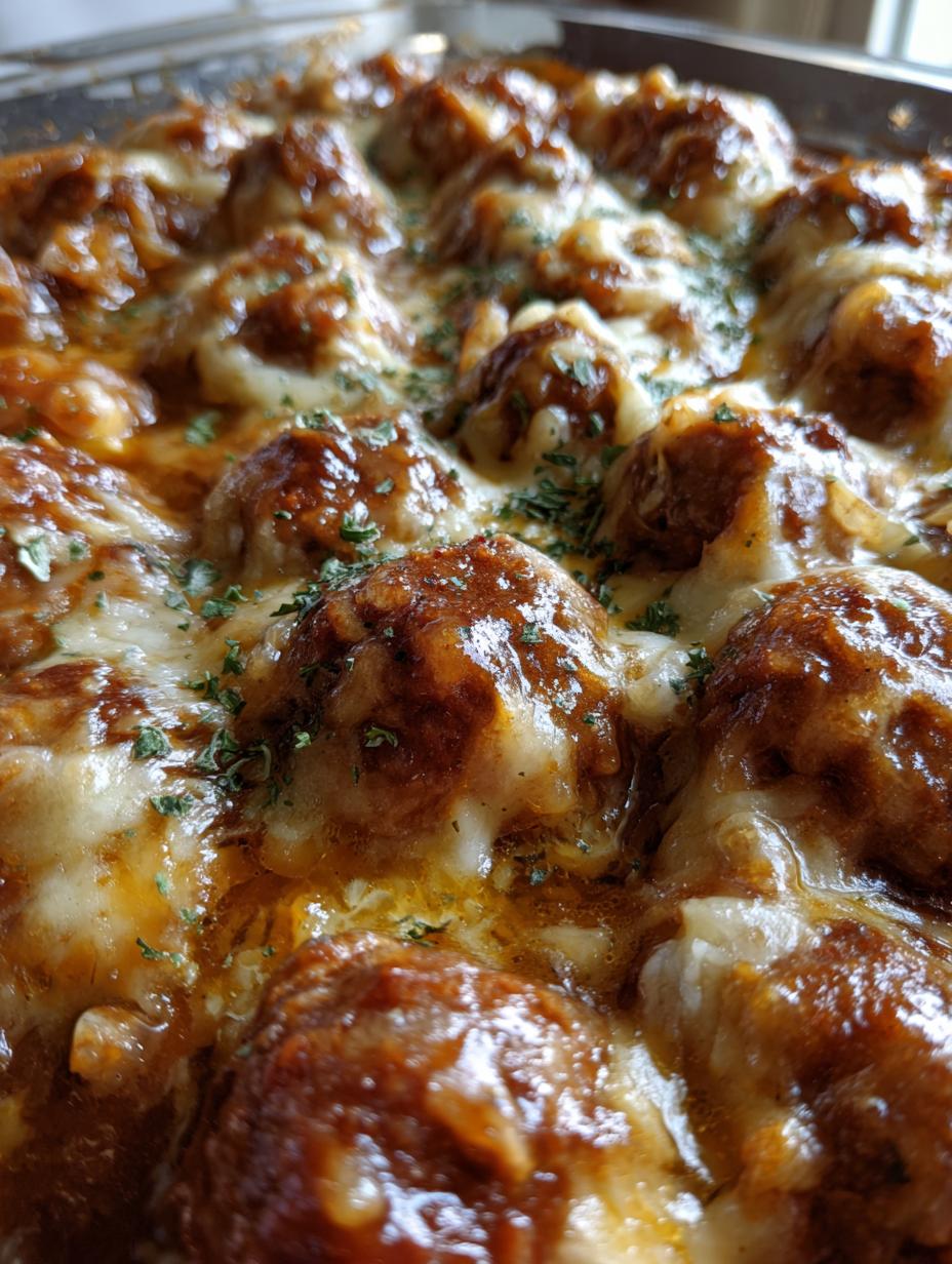 crockpot french onion meatballs - detail 1