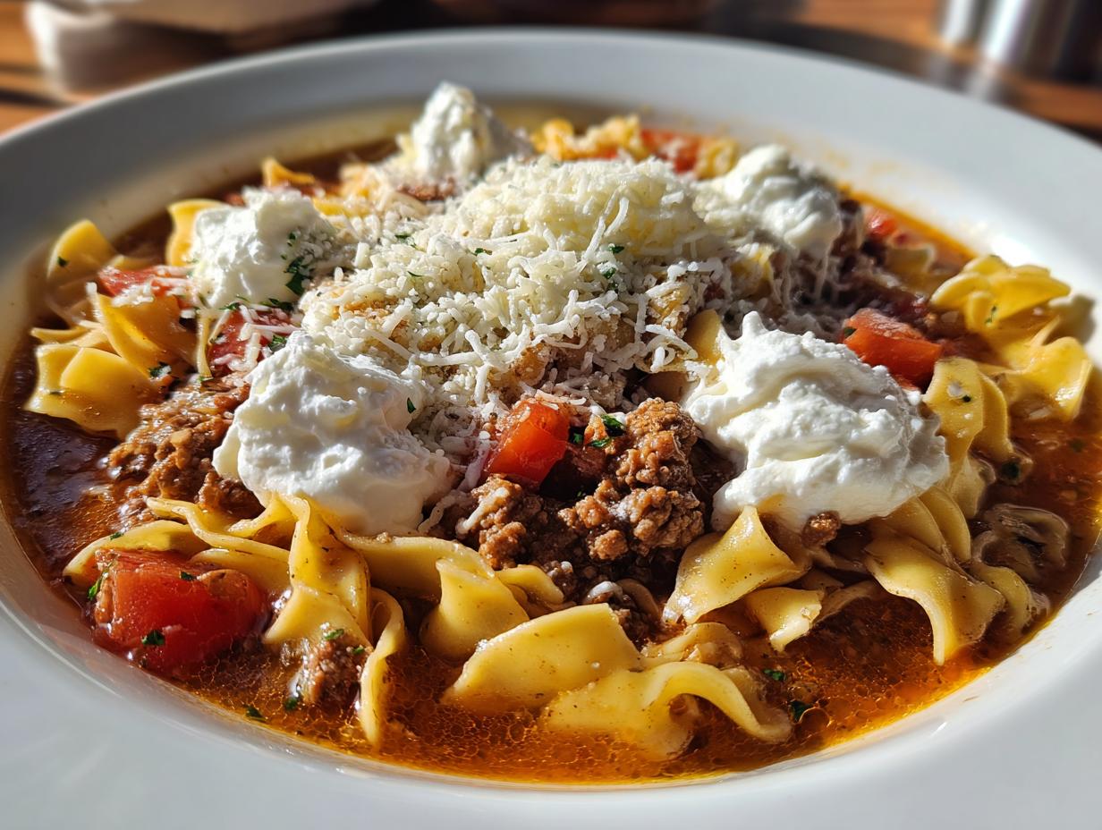 crockpot lasagna soup - detail 1