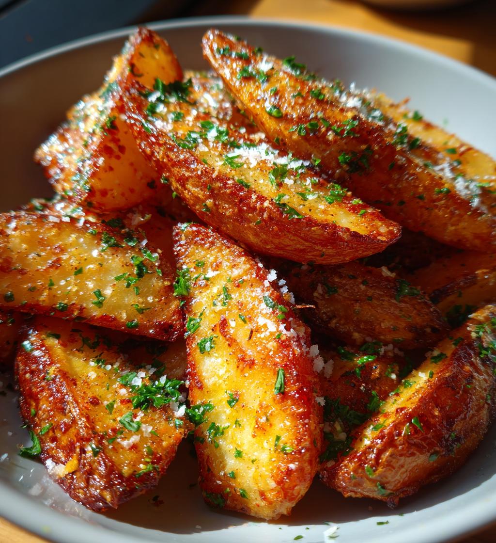 garlic parmesan potato wedges - detail 1