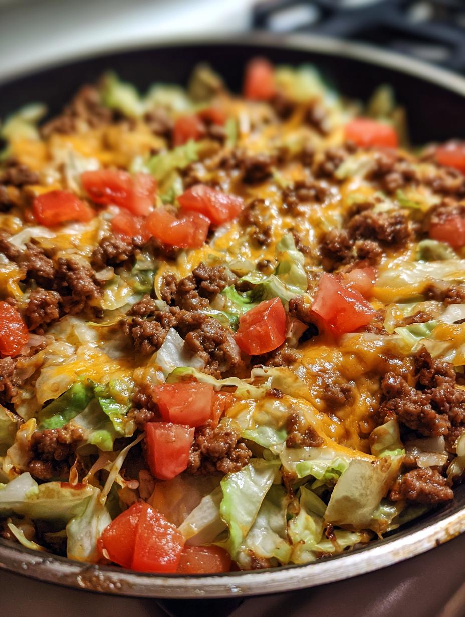 ground beef taco cabbage skillet