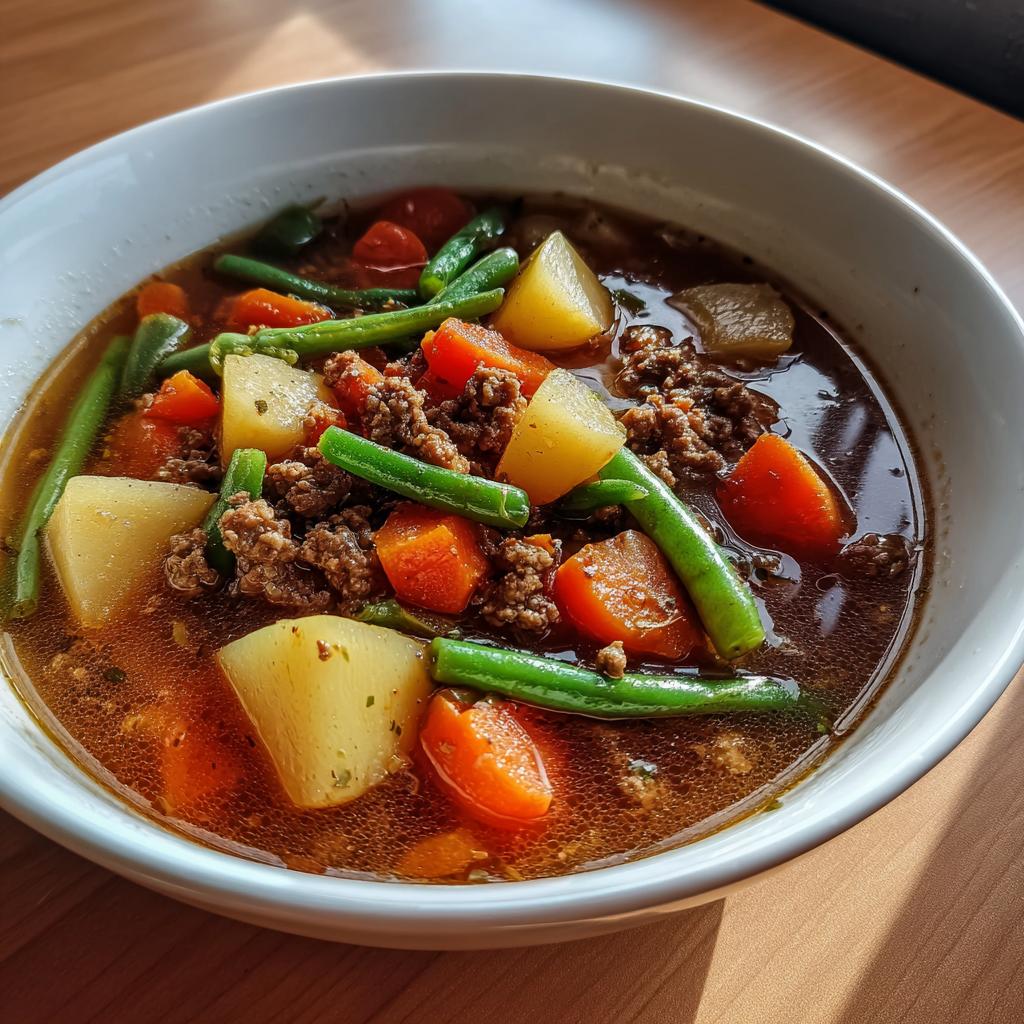hamburger soup - detail 1