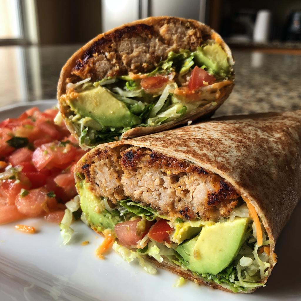 healthy burger wrap - detail 1