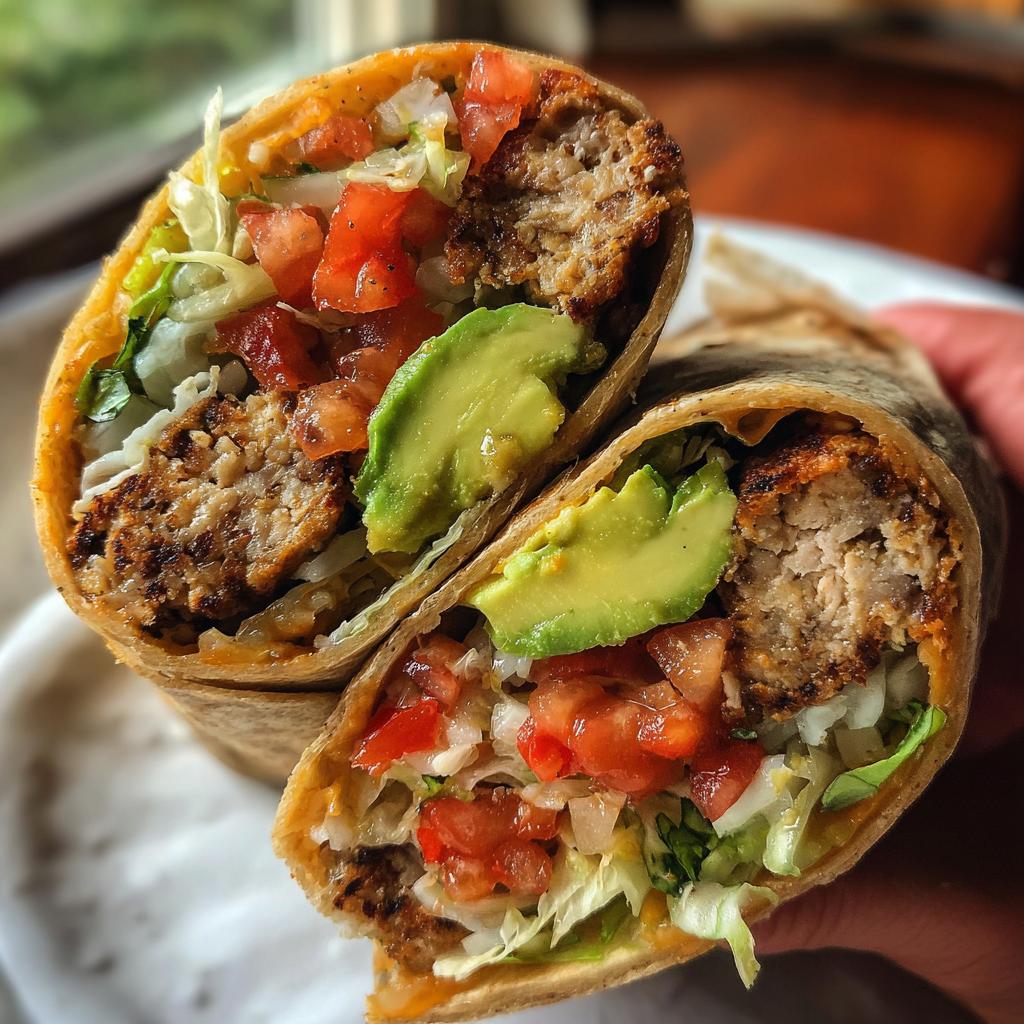 healthy burger wrap