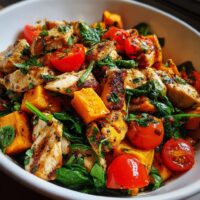 healthy chicken and sweet potato salad
