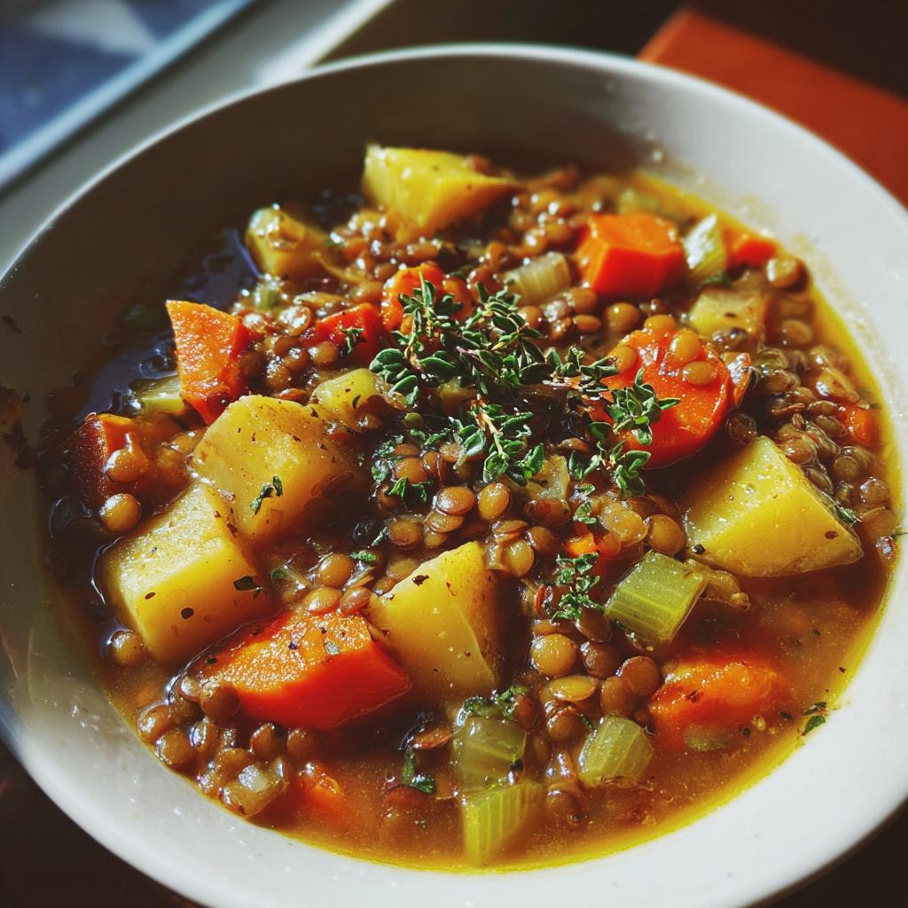 hearty lentil and potato soup