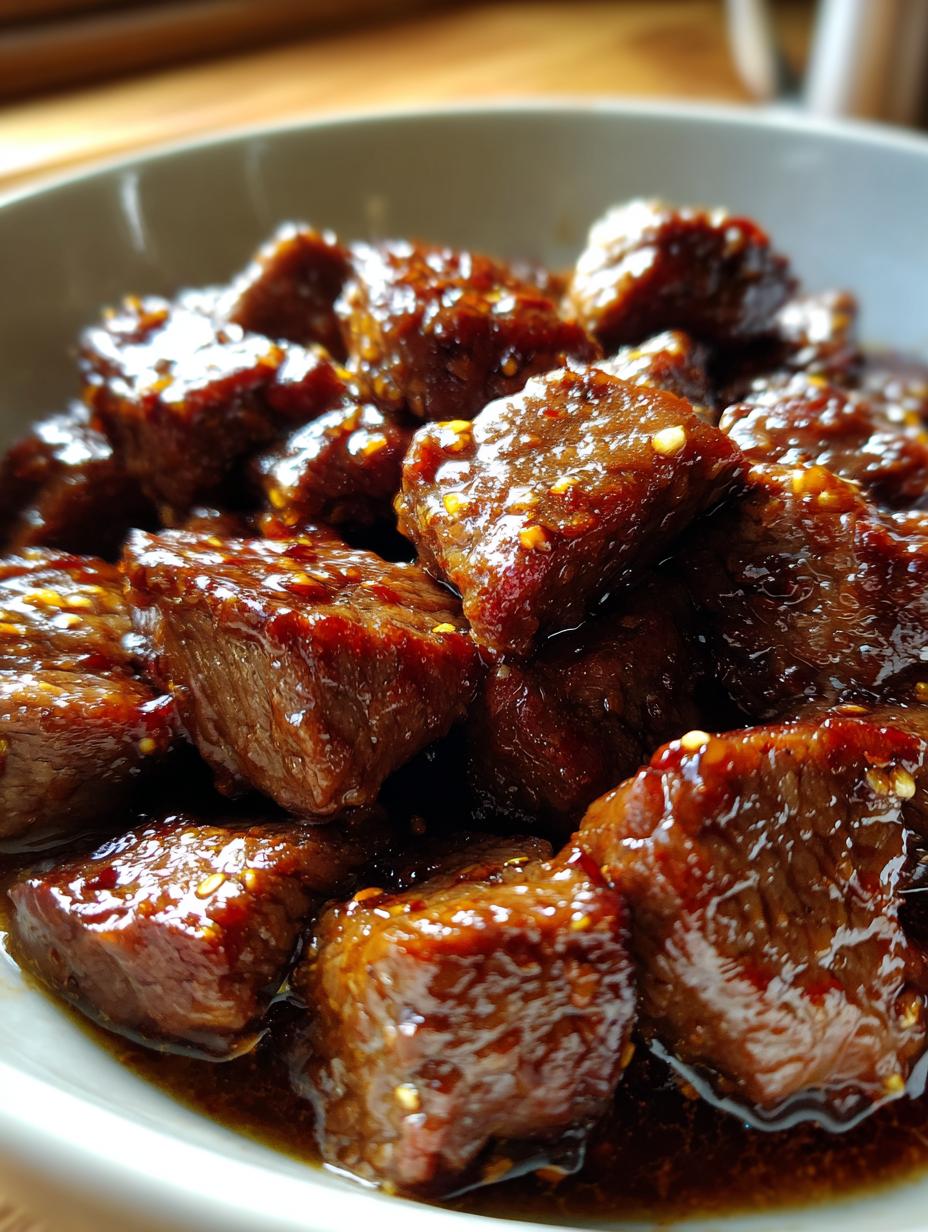 honey garlic steak bites - detail 1