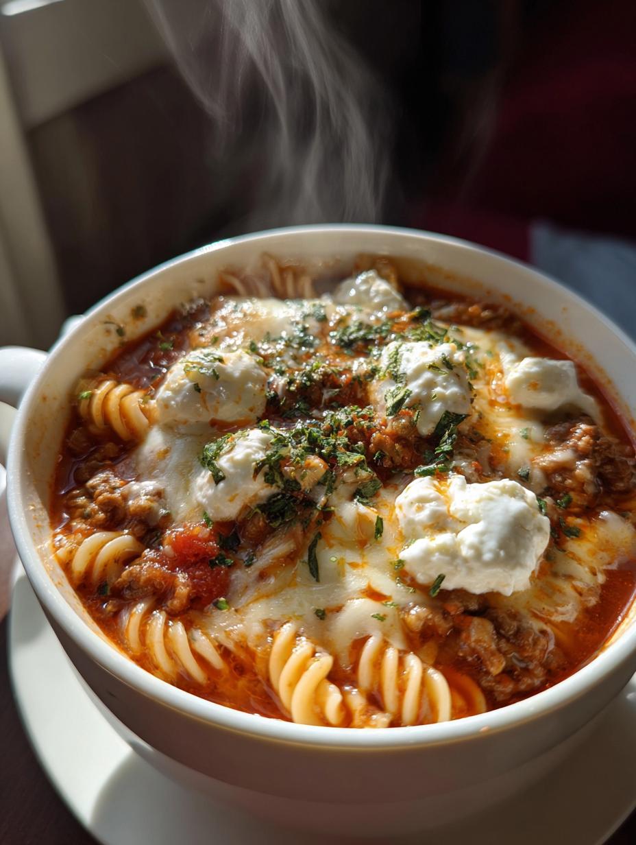 instant pot lasagna soup - detail 1