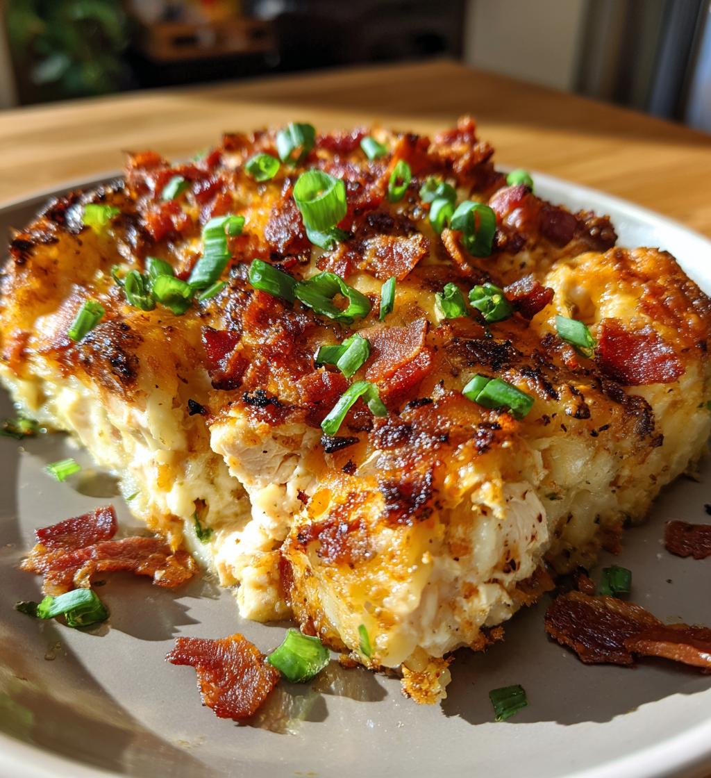 loaded potato ranch chicken casserole - detail 1