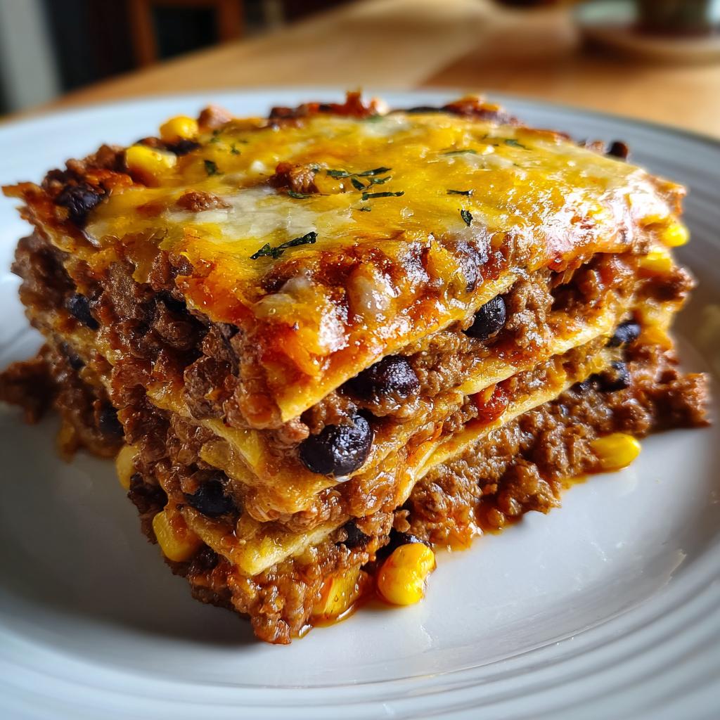 make ahead enchilada casserole - detail 1