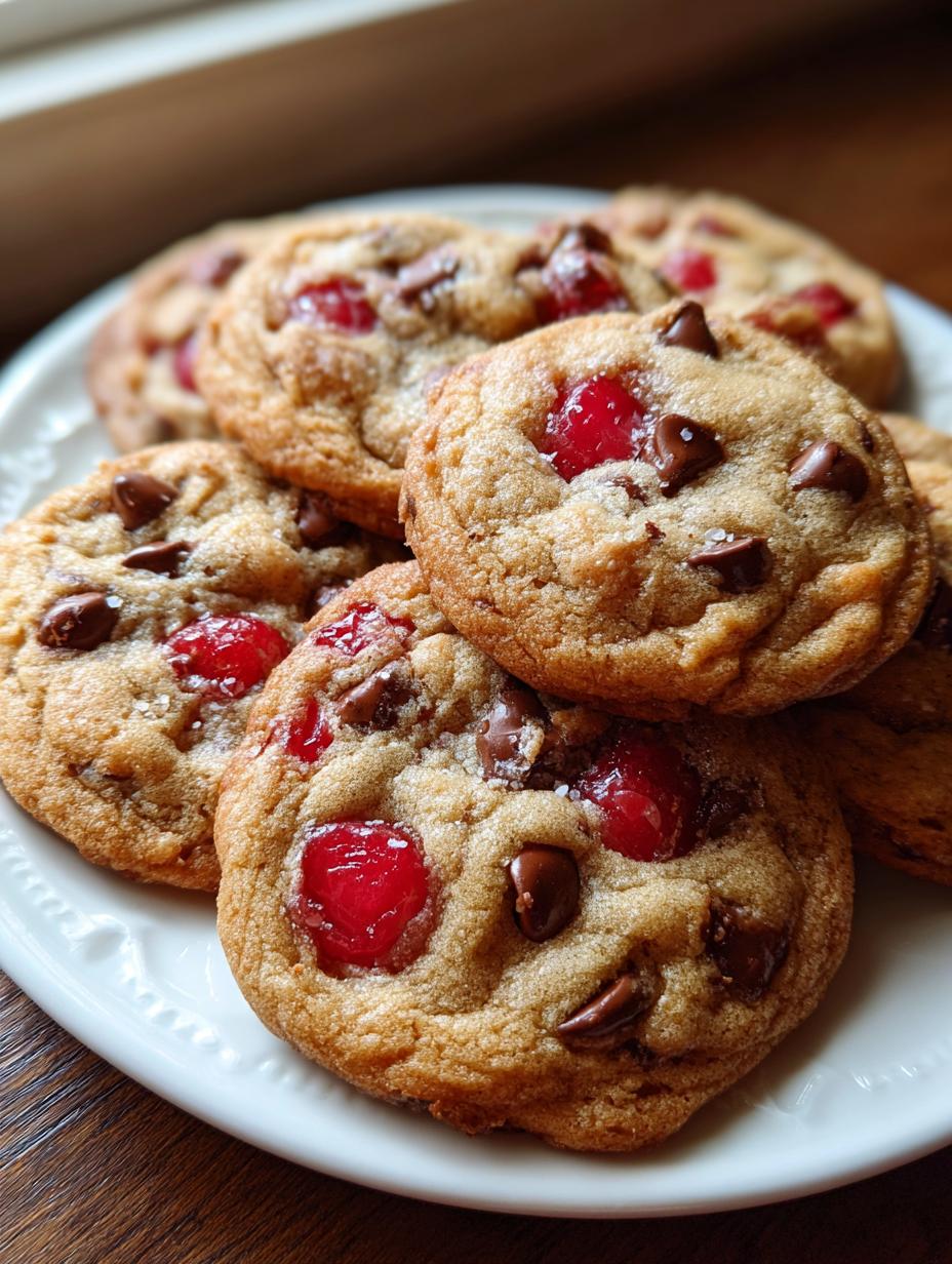 maraschino cherry chocolate chip cookies delight - detail 1