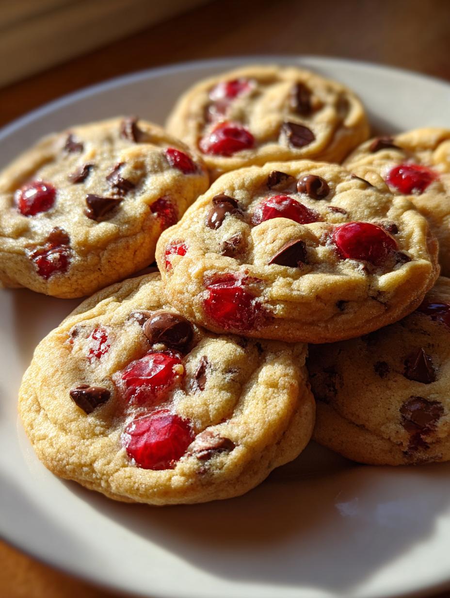 maraschino cherry chocolate chip cookies delight