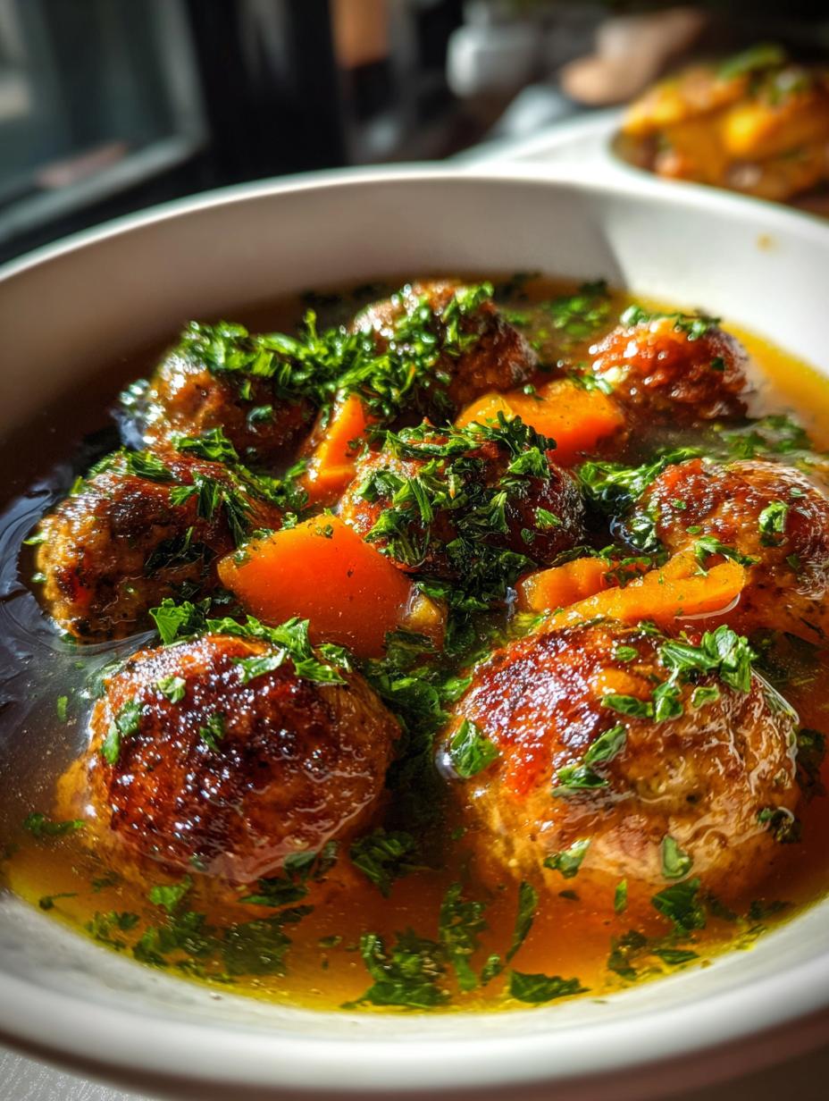 meatball soup - detail 1