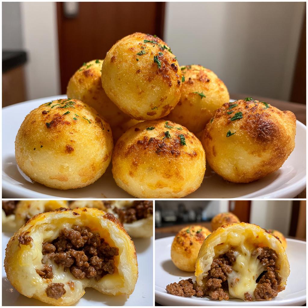 minced beef and cheese pão de queijo stuffing - detail 1