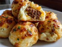 minced beef and cheese pão de queijo stuffing