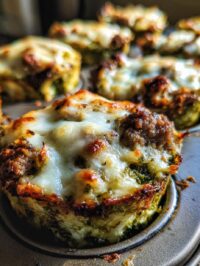 minced lamb and pesto lasagna cups