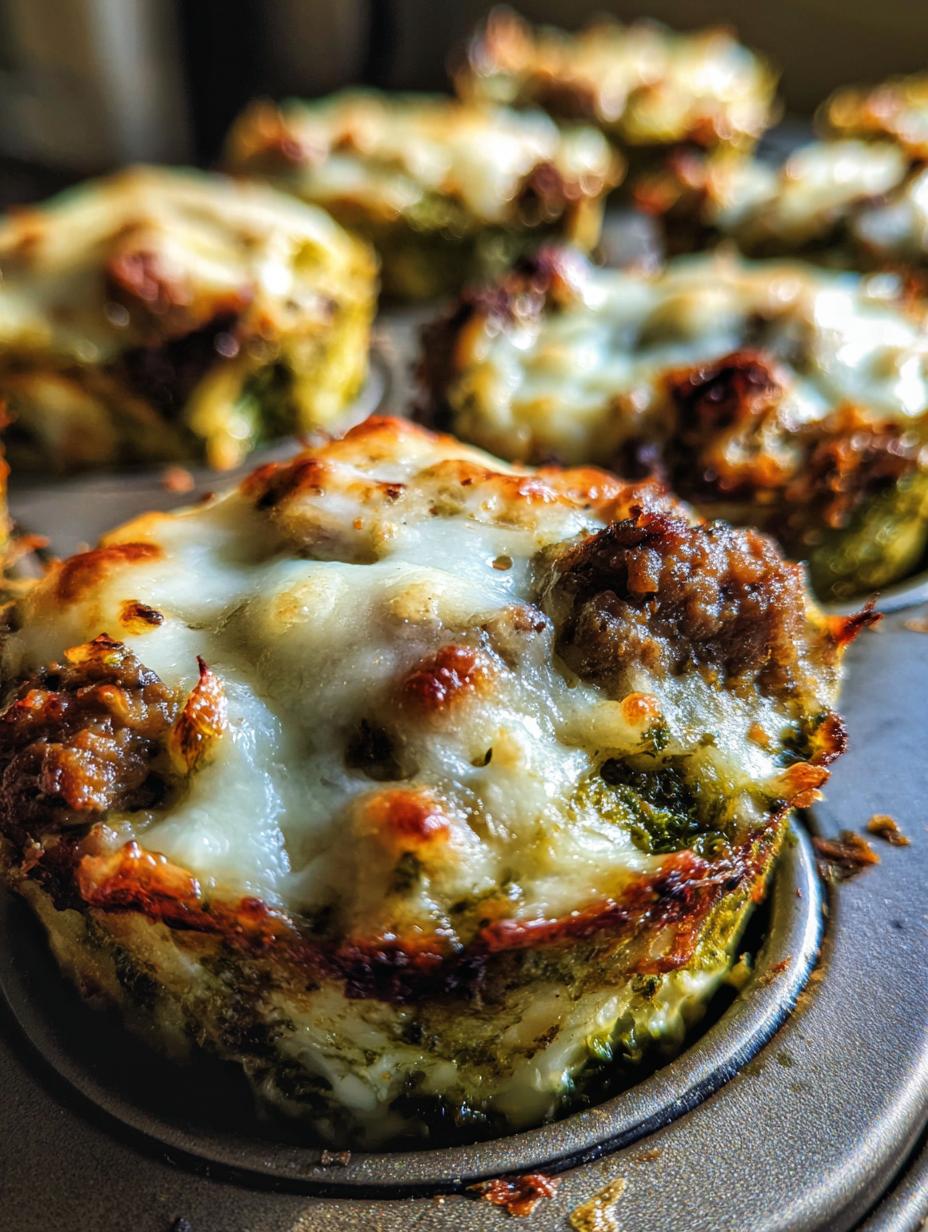 minced lamb and pesto lasagna cups