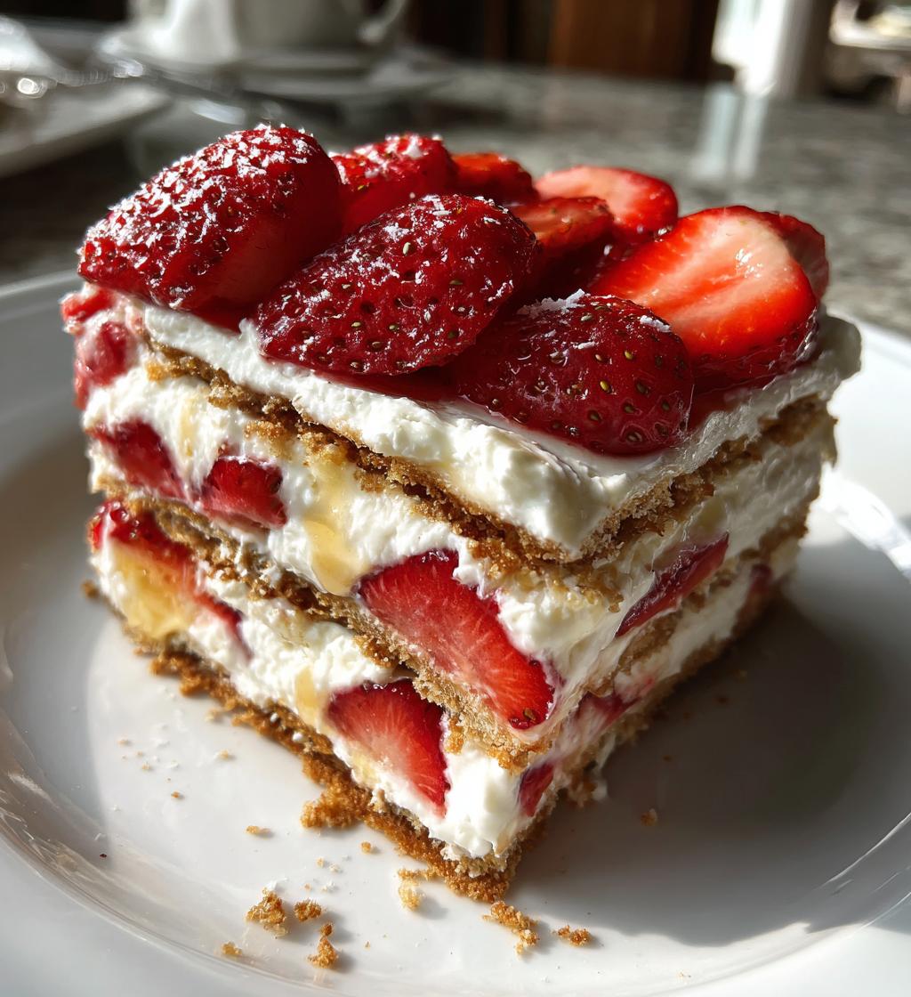 no bake strawberry lasagna