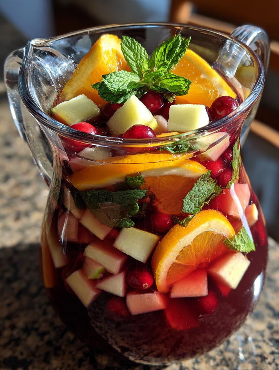non alcoholic christmas sangria - detail 1