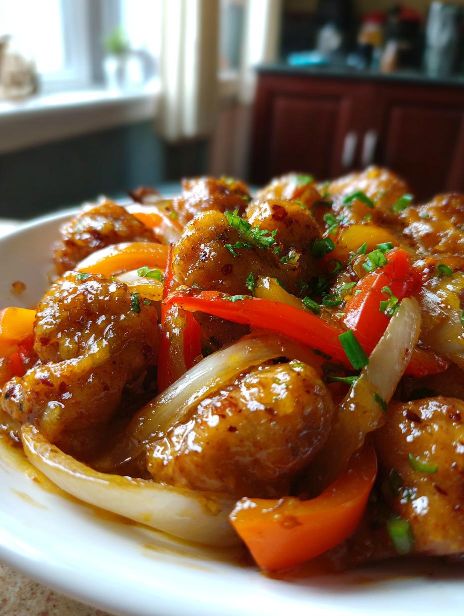 orange peel chicken - detail 1