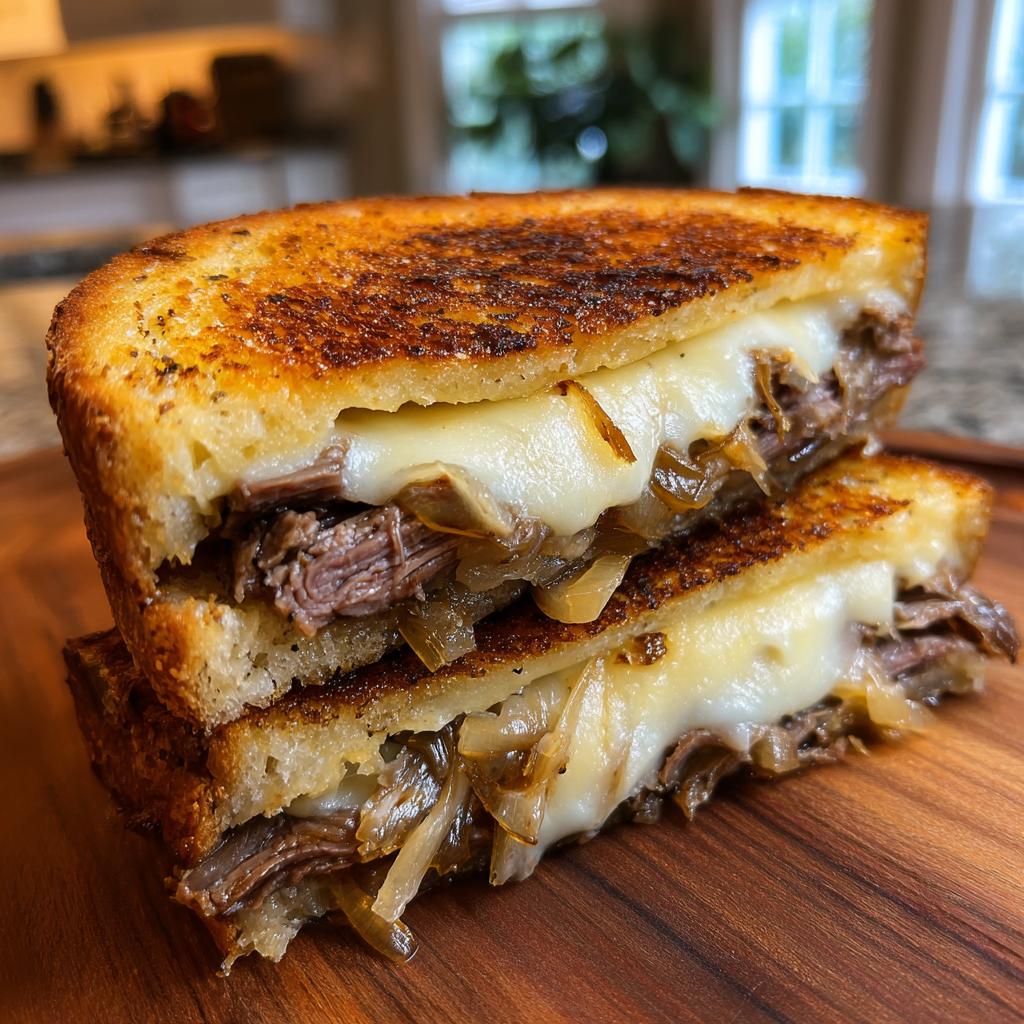 philly grilled cheese sandwich - detail 1