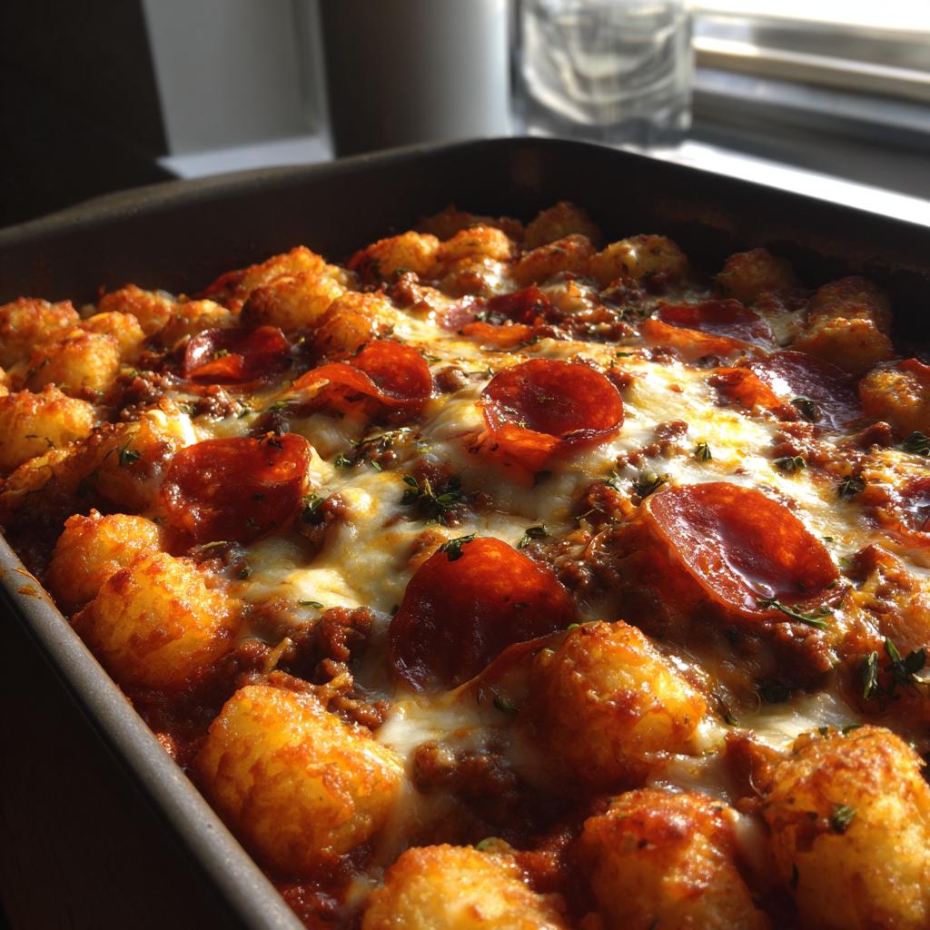 pizza tot casserole - detail 1