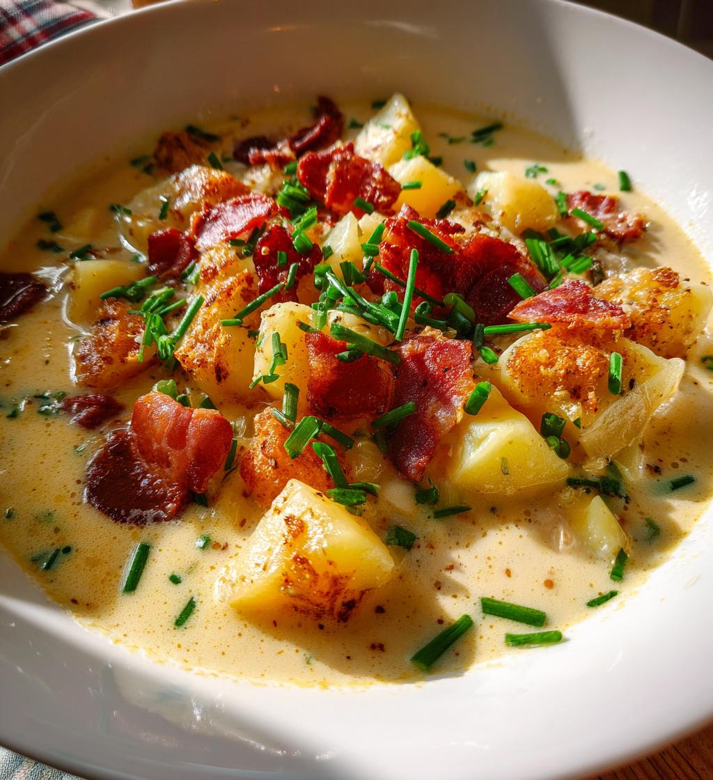potato and bacon soup - detail 1