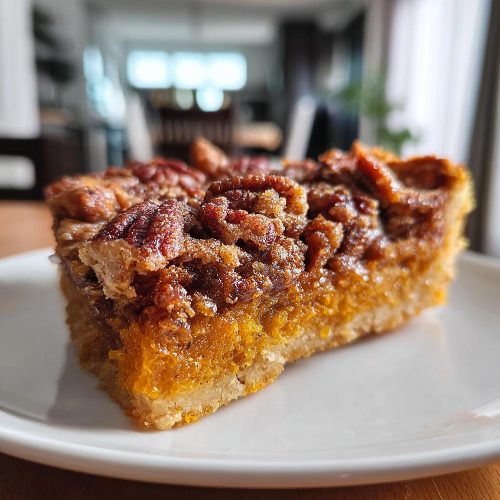pumpkin pecan pie cobbler - detail 1