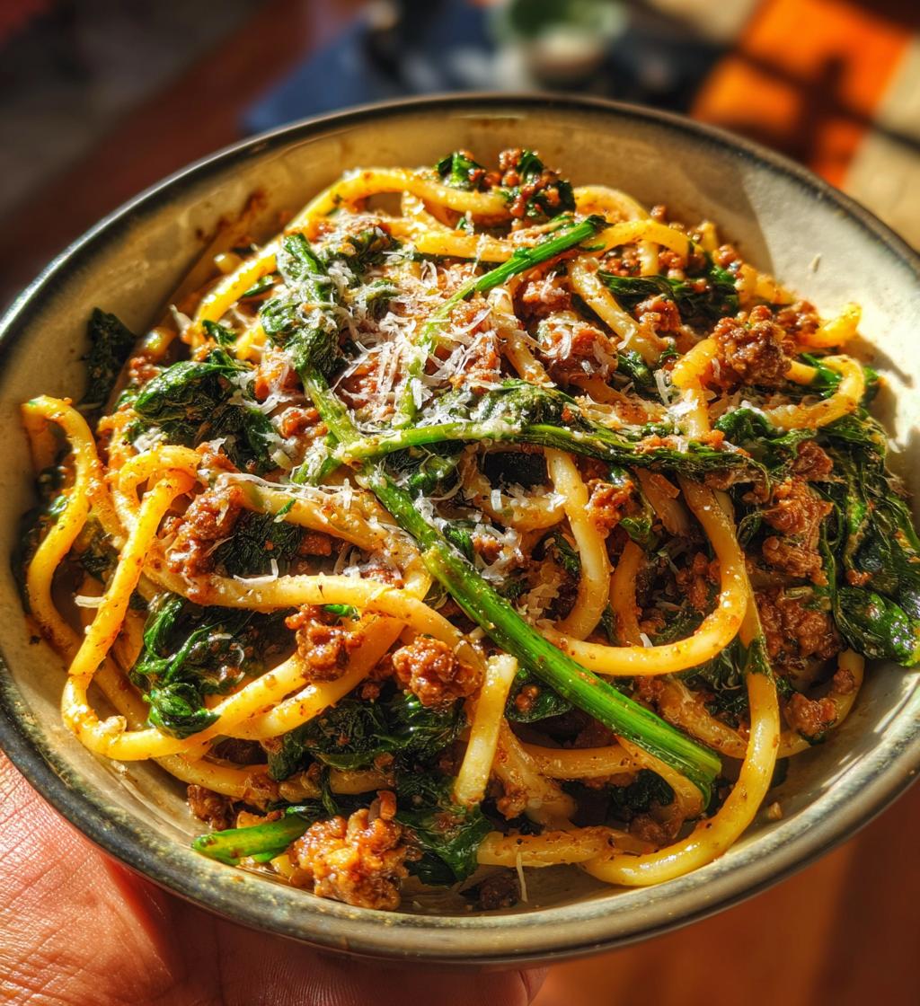 quick beef mince and spinach pasta - detail 1