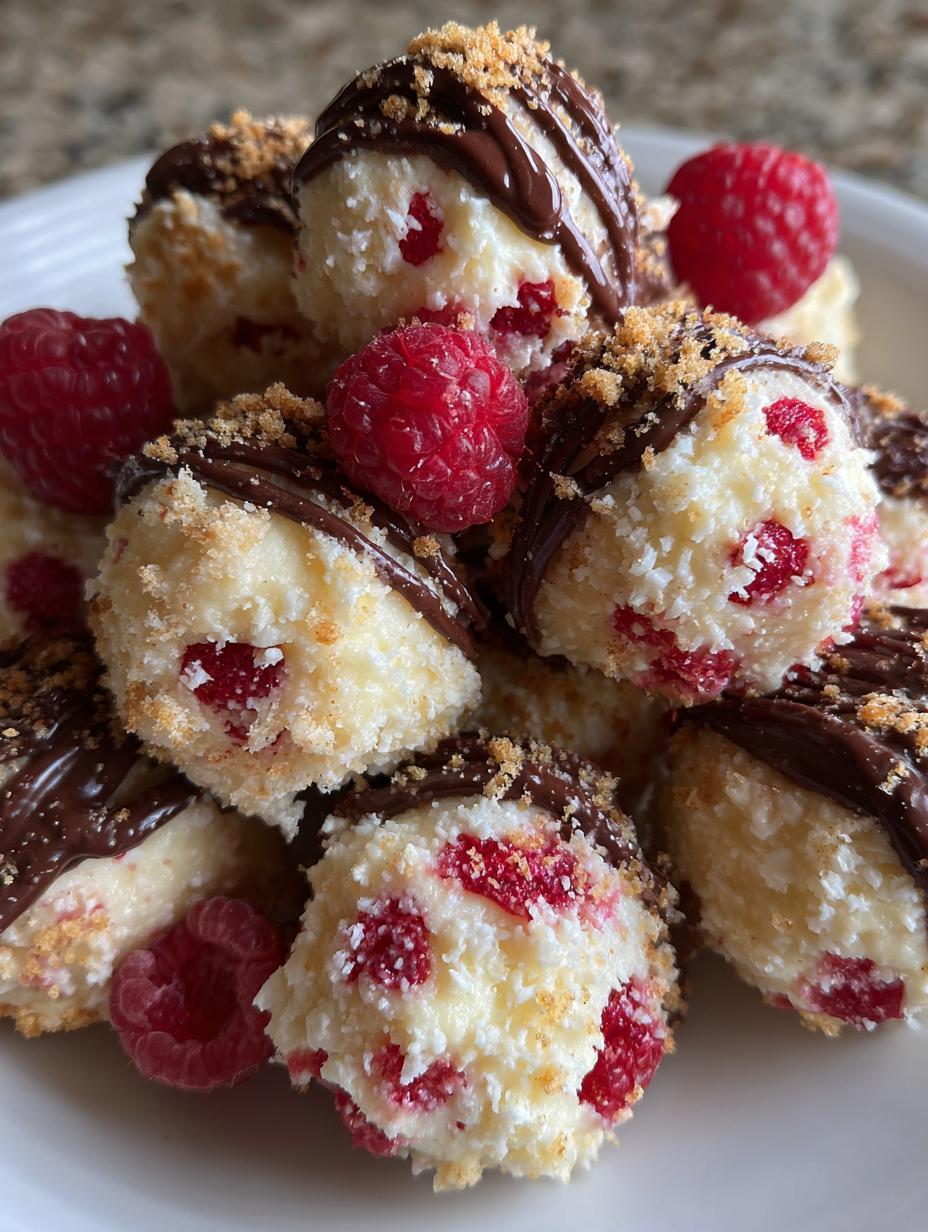 raspberry cheesecake balls
