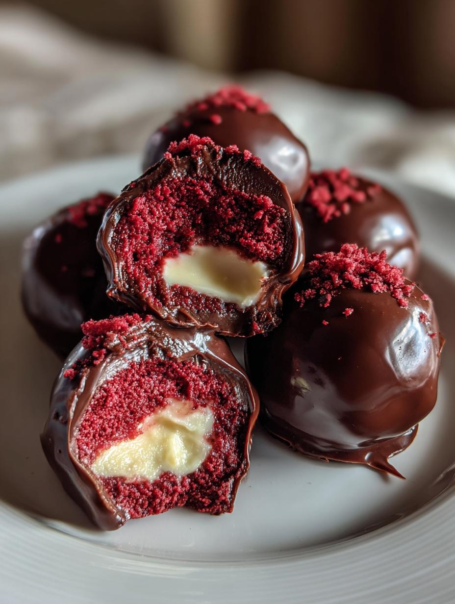 red velvet cheesecake balls - detail 1