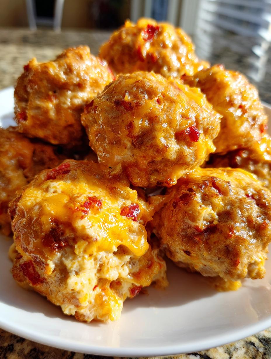 sausage balls with cream cheese and rotel - detail 1