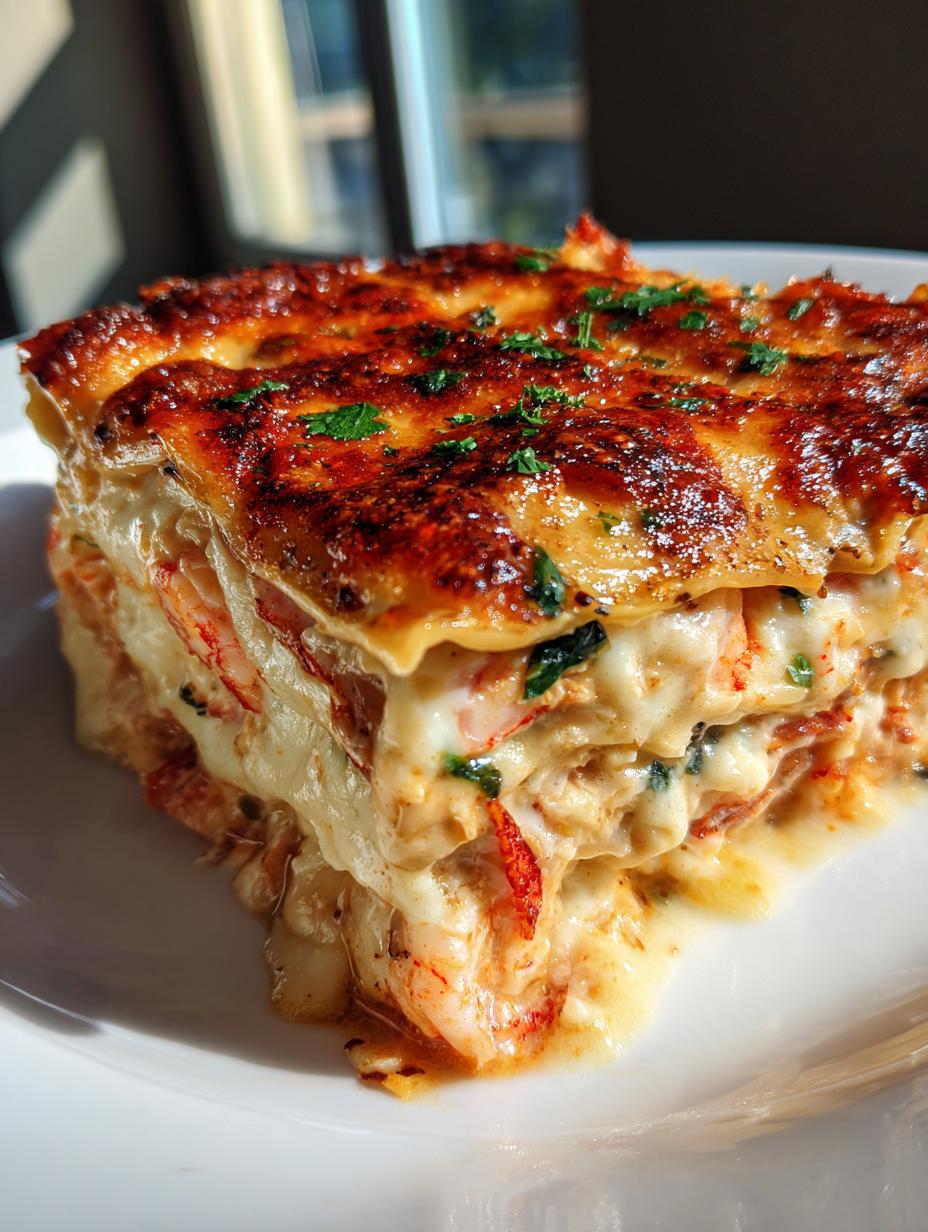 seafood lasagna - detail 1