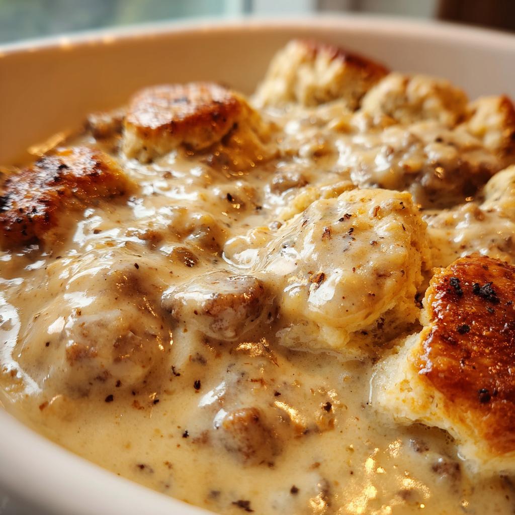simple homemade sausage gravy - detail 1