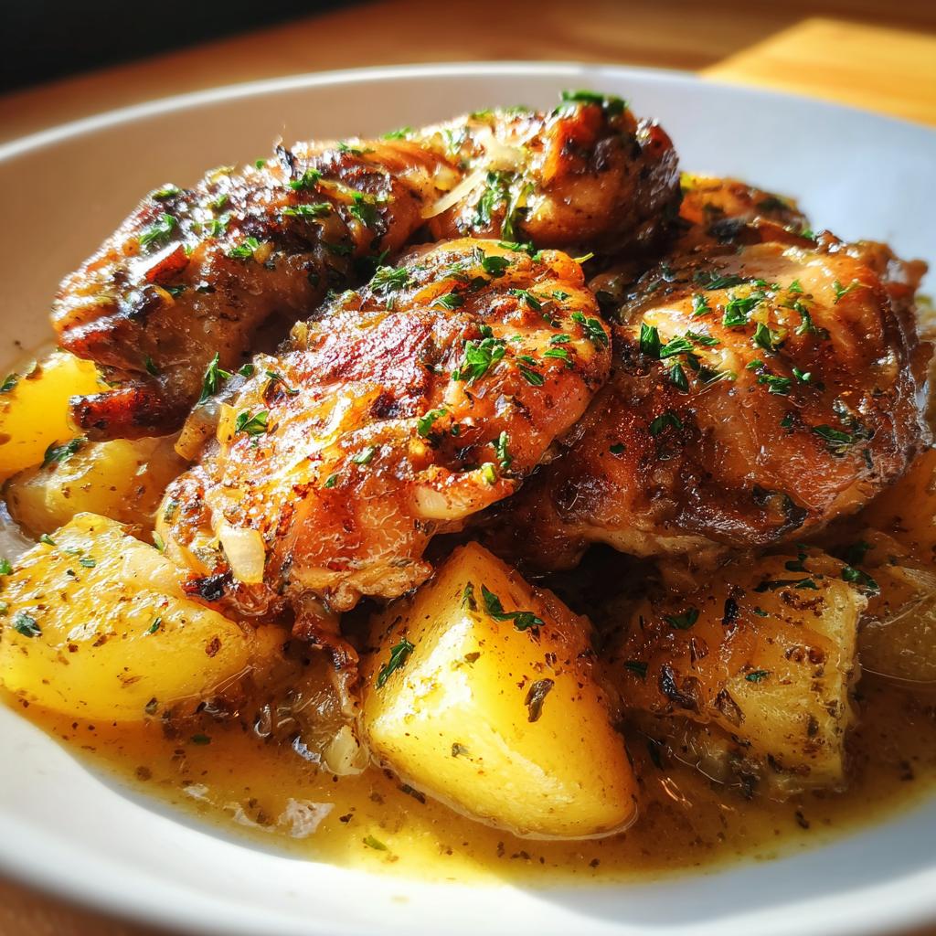 slow cooker chicken and potatoes - detail 1