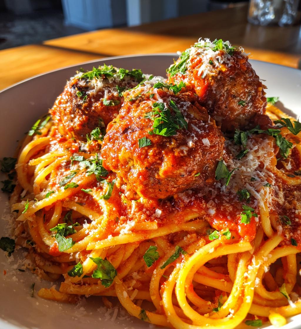 spaghetti and meatballs - detail 1
