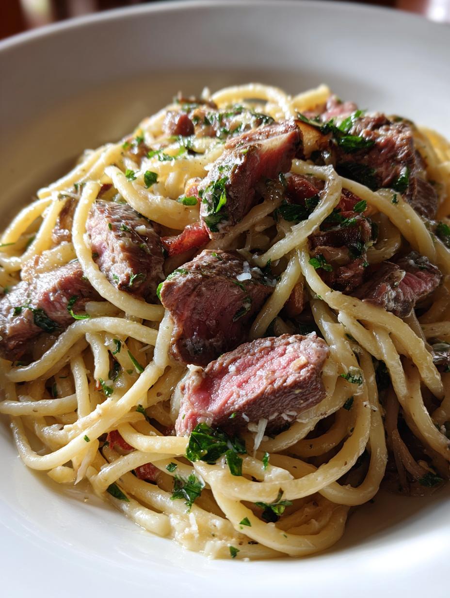steak and parmesan pasta