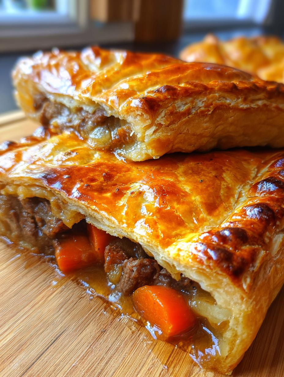 steak and sausage pie - detail 1